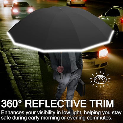 Auto Open Close Umbrella - Ultra Light Compact Travel & Backpack Size for Women and Men, UPF 50+ Eco-Friendly Sun Protection & Windproof Rain Umbrella with UV Defense