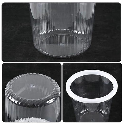 4-Pack Waste Basket Plastic, Small Plastic Garbage Can, Clear, 4 Gallon