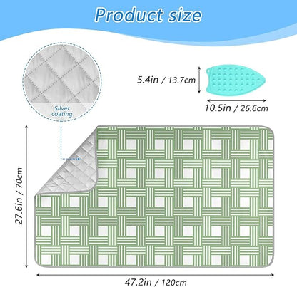 Ironing Mat for Table top Portable Ironing Pad Blanket for Washer Dryer Countertop Travel Green Abstract