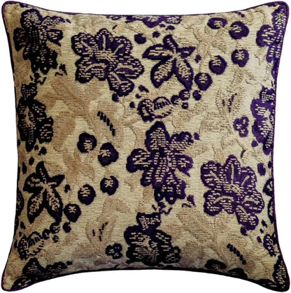 The HomeCentric King/Queen/Twin Purple Decorative Full 68"x18" Bed Runner with 2 Pillow Cover, Floral, Velvet Bed Scarf on Velvet Fabric - Plum Petal