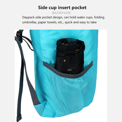16L Hiking Daypack Lightweight Foldable Travel Backpack Water Repellent Camping Outdoor Packable Easy Carry-on Bag (Blue)