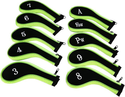 Sword &Shield sports Neoprene Zipper Golf Club Iron Head Covers Iron Covers 10pcs/Set