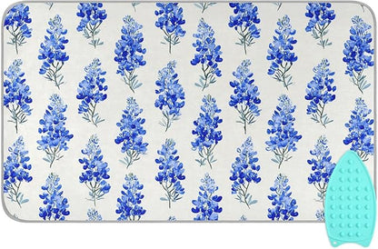 Watercolor Bluebonnets Ironing Mat for Table top Portable Ironing Pad Blanket for Washer Dryer Countertop Travel