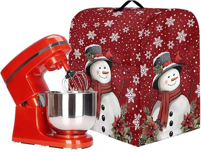 Stand Mixer Cover Dust Covers for 6-8 Stand Mixer Protector Compatible with 6-8 Quart Kitchen Aid Mixer Christmas Xmas Snowman Snowflake Print