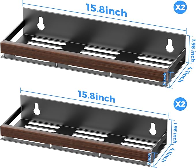 Walnut Magnetic Spice organizer for Refrigerator Wall Mount Spice Rack Magnetic Fridge Shelf Spice Jar Seasoning Organizer (4 PSC)