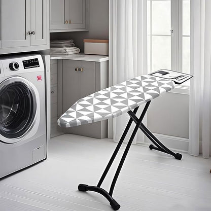 Ironing Board Cover with Two 5MM Thick Feltpads,13"x43"Heat Resistant Replacement Ironing Board Cover and Pad,Fits Standard Ironing Boards,Durability and Easy to Install