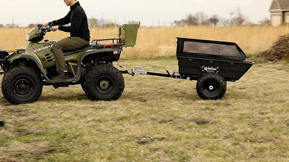 Impact IMPLEMENTS® 1500lb Poly Tub Utility Cargo Trailer for ATV's, UTV's, & Garden Tractors from a USA Offroad Company. Includes Optional 2" Coupler, 18" x 8" Tires, and Pivoting Feature.