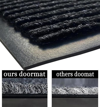 SRDDQLC Door Floor Mat Commercial Grade Large Size Heavy Duty Tough Entry Collection Slip Skid Entrance Mat with Rubber Backing Low Profile (Black, 4x6FT)