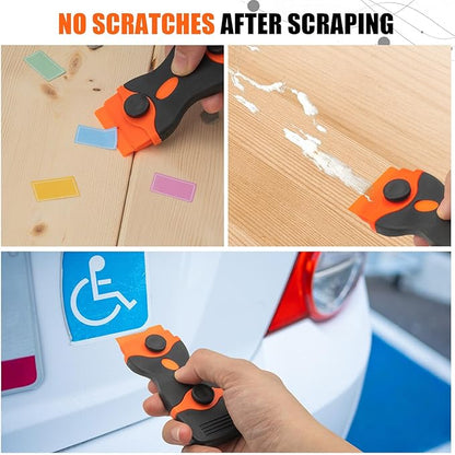 6 Pack Razor Blade Scraper Tool, Razor Scraper, Paint Scraper for Cleaning, With Extra 40Pcs Blade Scraper, For Cooktop, Wall, Floor, Glass Cleaning Scraper