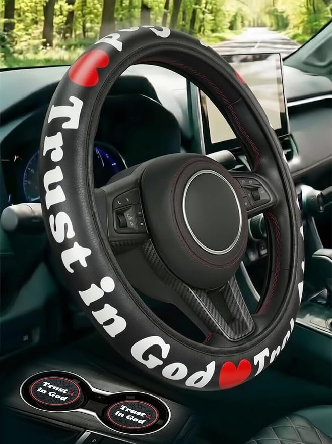 Christian Trust in God Steering Wheel Cover