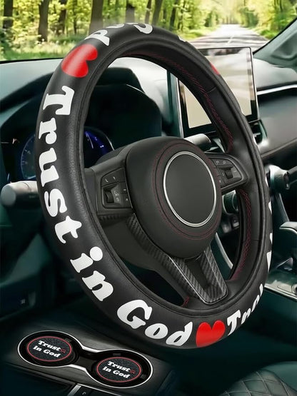 Christian Trust in God Steering Wheel Cover