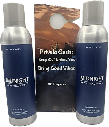 Midnight - Air Freshener Spray - Concentrated Room Deodorizer for Home, Car, Office, 2 Pack