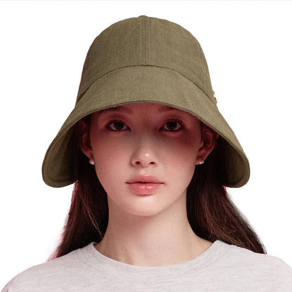 Linen Victorian Bonnet Hat Sun Cap, Foldable Summer Visor | New Katy