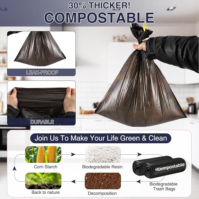 Small Bathroom Trash Can with Lid Soft Close, 1.8 Gallon Stainless Steel Garbage Can with Removable Inner Bucket,80Count Trash Bags, Slim Step Pedal Trash Bins