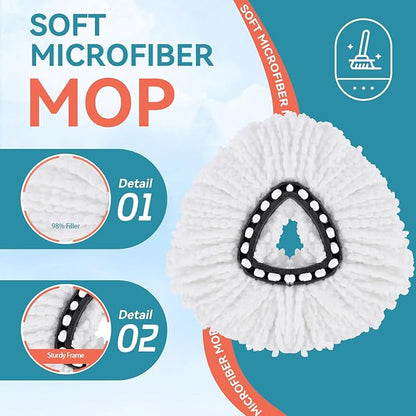 12 Pack Mop Replacement Heads for O-Ceda Mop Replace Head EasyWrin Spin Mop Heads Replacements, Microfiber Spin Mop Refills, Cleaning Mop Head for Living Room and Bath