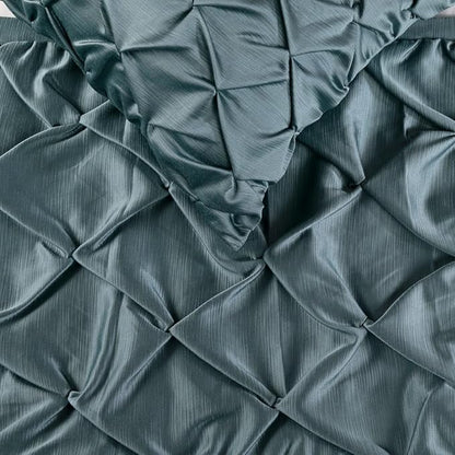 The HomeCentric Handmade Blue CA King 86 x 18 inch Bed Runner with Matching Pillow Cover, Satin Pintucks Bed Scarf, Solid Color Modern - Satin Nights
