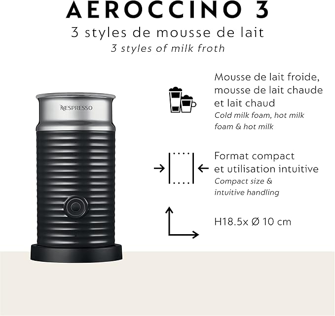 Nespresso Vertuo Pop+ Deluxe Coffee and Espresso Maker by Breville with Milk Frother, Titan