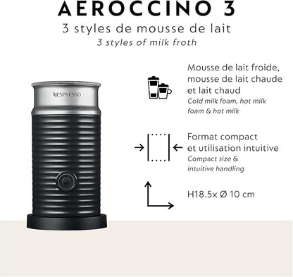 Nespresso Vertuo Pop+ Deluxe Coffee and Espresso Maker by Breville with Milk Frother, Titan