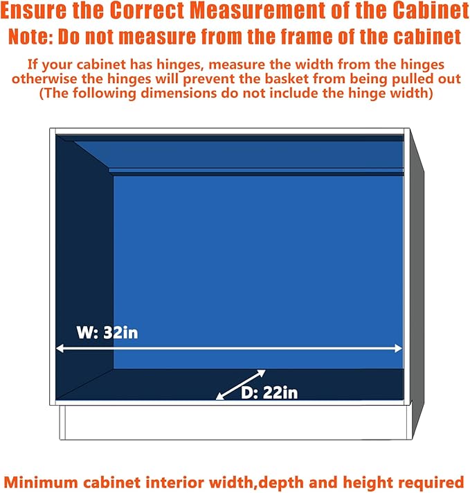 Pull Out Cabinet Organizer 31½" W x 21½" D, Heavy Duty Cabinet Pull Out Shelves, Slide Out Drawers Organization for Kitchen Cabinets Bathroom