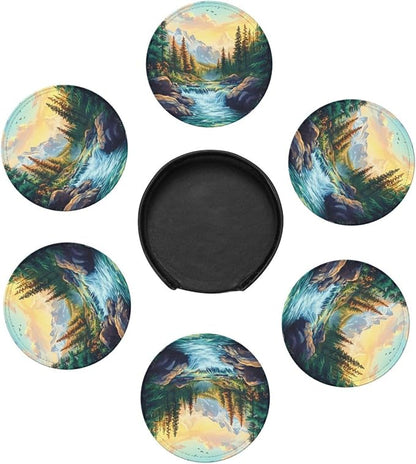 Mountains Nature Scenery Coasters