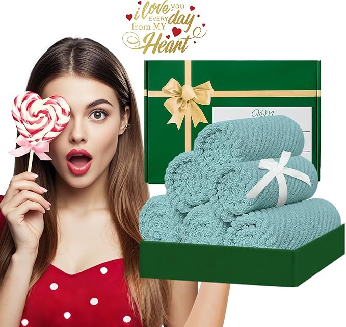 Wash Cloths for Your Face, 6 Pack Large 13"x13" - 100% Cotton | Lightweight | Thick | Quick Dry | Soft | Absorbent, Luxury Facial Towels, Hand Towels for Shower, Bathroom Essentials, Aqua Teal