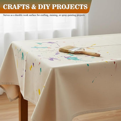 Drop Cloth for Painting (12X15 ft, 1 Pack) Washable and Reusable Canvas Fabric for Furniture & Floor Protection Highly Absorbent Paint Cover - Duck Dropcloth for Outdoor and Indoor use