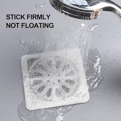 60PCS Disposable Shower Drain Cover Hair Catcher Shower Drain Mesh Stickers,4 X 4 Inch Disposable Floor Drain Sticker,Suitable for Bathroom, Bathtub, Kitchen Sewer Outlets.