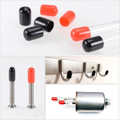 uxcell 20pcs Rubber End Caps 7.5mm ID Vinyl Round Tube Bolt Cap Cover Thread Protectors Dark Grey