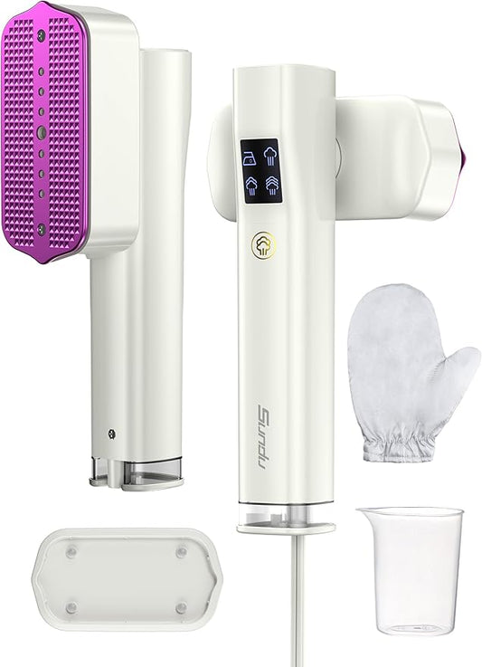 Steamer for Clothes,Sundu Portable Handheld Garment Steamer,15s Fast Heat-up,100ml Water Tank,20 Minutes of Continuous Ironing Removes Wrinkle for Home,Office and Travel-Porcelain White-F