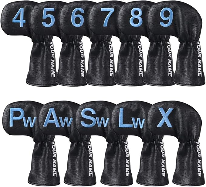 CRAFTSMAN GOLF 11pcs /Set USA US Flag Clover Leather Left Right Black White Green Dark Blue Iron Covers Headcover Also Available for Custom Version with Your Name