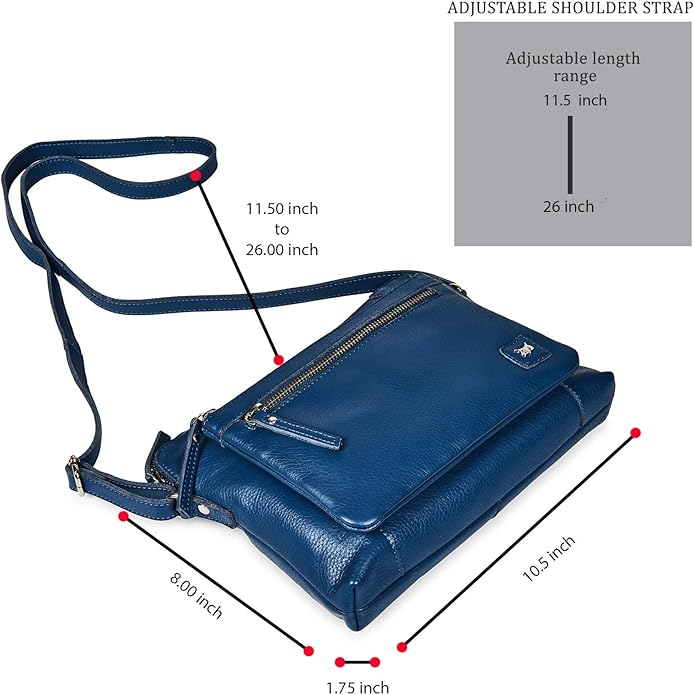 Wise Owl Accessories Small Soft Pebbled Real Leather Crossbody Handbags Purses Sling Crossover Shoulder Bag