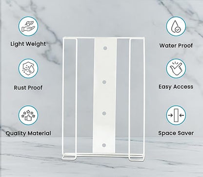 Alpine Glove Holder for Wall Mount - Latex Glove Holder Wire Glove Dispenser for Wall Disposable Glove Box & Tissue Box - Fits 3 Box (White)