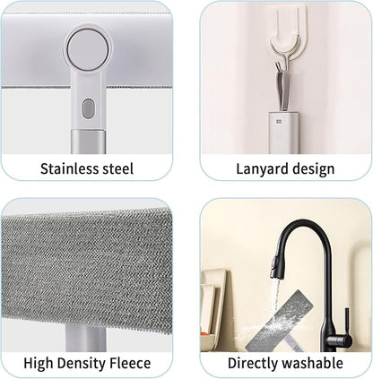 Window Screen Cleaner 2 in 1，mesh Screen Cleaner Brush Washing Equipment，Cleaning Tools for Porch Screens and Pet Hair Cleaner ，Wet and Dry Dual-Use Window Sill Cleaner Tool