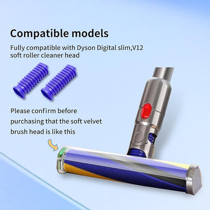 2 Pack Vacuum Lower Duct Hose Kit Compatible with Dyson V12 Soft Roller Cleaner Head,Vacuum Attachment Replacement Parts for Home Cleaning, 1 Set Screwdrivers, 1 Clean Brush