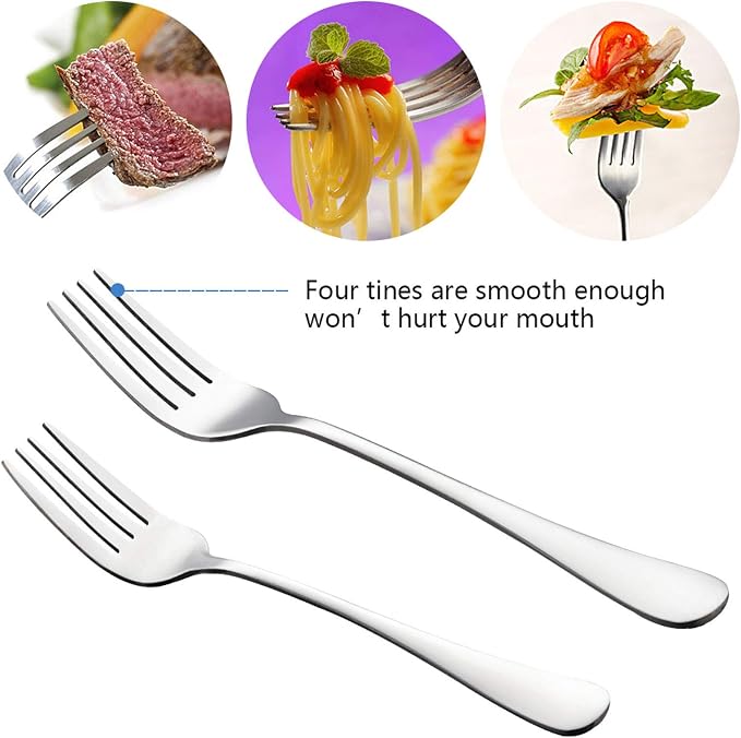 Silverware Set Service for 2, E-far 10-Piece Stainless Steel Flatware Set
