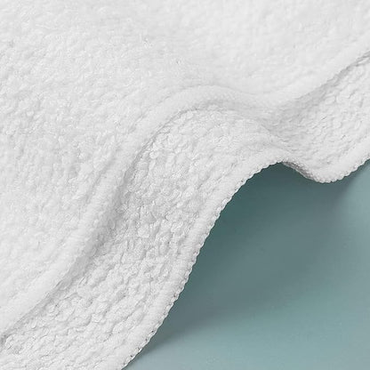 Orighty Microfiber Washcloths Bulk Towels Set 100 Pack, Highly Absorbent and Soft Feel Face Cloths, Multi-Purpose Wash Cloths & Hand Towels for Bathroom, Hotel, Spa, and Gym, 12x12 Inch, White