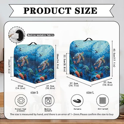 Sea Turtle Mixer Cover 4.5-5 Qt Stand Mixer Kitchen Aid Covers Counter Food Processor Covers Dust Protection Stand Coffee Maker Home Kitchen Appliance Decor