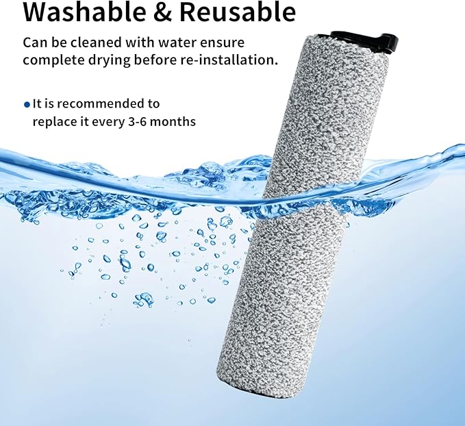 keluke Roller Brush Replacement Compatible with Tineco iFloor 3,Floor One S3, iFloor 2 Cordless Vacuum Cleaner, Replacement Parts Include 2 Brush Rollers