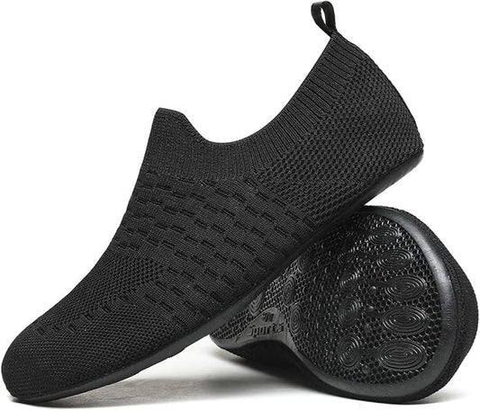 QZKDM Lightweight Slip on Grip Indoor House Slippers Barefoot Non Slip Home Exercise Yoga Shoes for Men Women