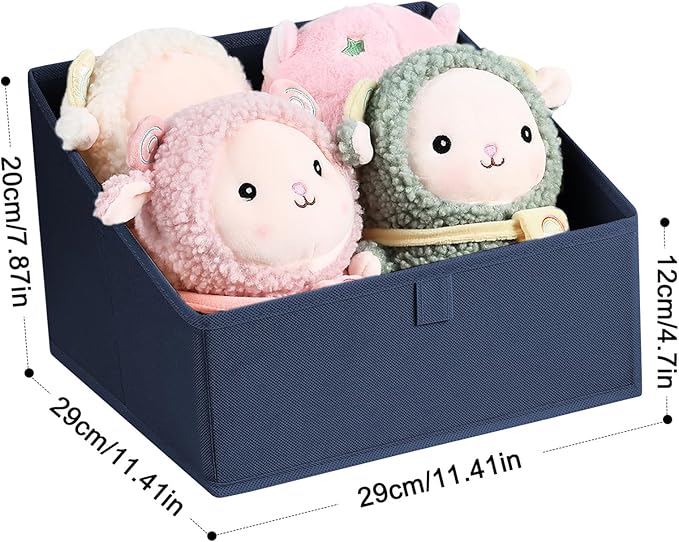 DIMJ Closet Storage Bins 6 Pack - Fabric Trapezoid Closet Organizer Bin, Foldable Storage Baskets for Shelves, Shelf Organizer, Clothing Storage Box for Toys, Books, Towel, Clothes