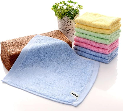 Bamboo Microfiber Cleaning Cloth-8Pcs Kitchen Wash Cloths,Wood Fiber Window Glass Rags,Micro Fiber Cloth for Cleaning Suitable for Dishes,Car Towel Rag Made From Baby Washcloths Material (blue)