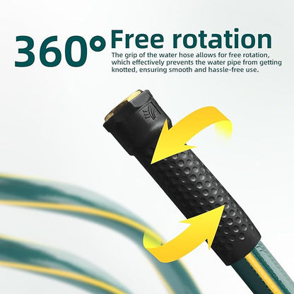 Solution4Patio Long Green Garden Hose 3/4 in. x 50 ft. -Kink Free, No Leaking, Male/Female Fittings -Heavy Duty Durable Flexible Lightweight Water Pipe -Brass Aluminum Ends for Household & Commercial