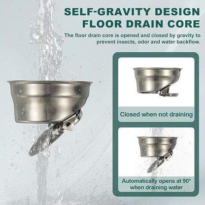 uxcell Rectangular Shower Drain, Brushed 304 Stainless Steel Odor-Proof Floor Drain Linear Shower Drain Hair Catcher for Bathroom Kitchen and Laundry Room(12 Inch, Black)