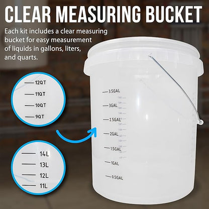 DrainX Tankless Water Heater Flushing Kit with Pump, Hoses, Descaling Powder and Measuring Bucket, All in One Complete Maintenance Solution