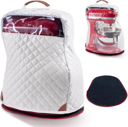BAGSPRITE Stand Mixer Cover with Appliance Sliders Compatible with KitchenAid Mixer 4.5/5 Quart with Pockets for Kitchen Aid Accessories and Attachments