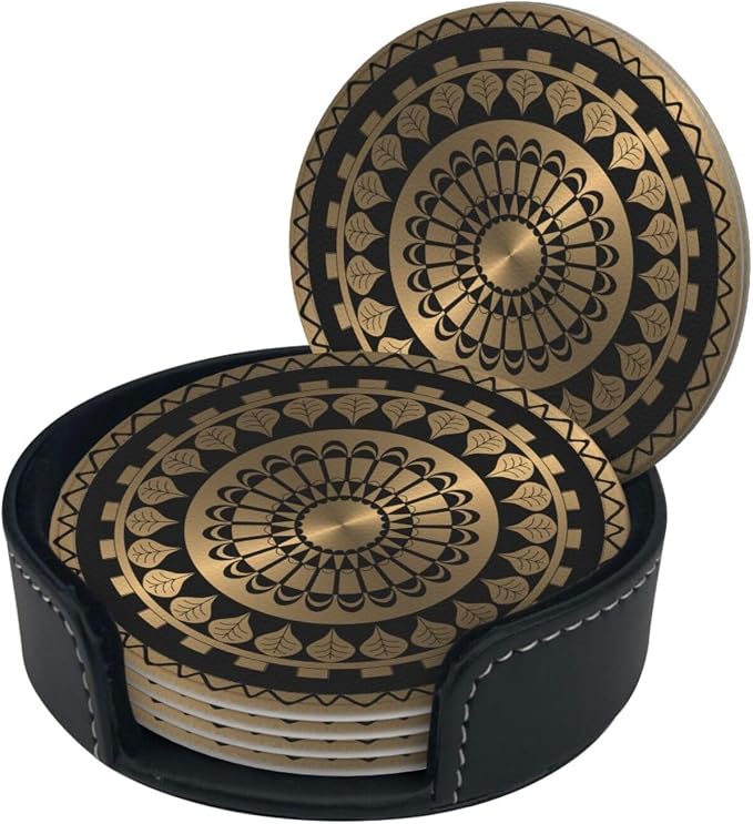 Drink Coasters with Holder Stand Set of 6
