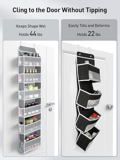 Yecaye 2 Pack Over The Door Organizer, 6-Tier Closet Door Hanging Organizer with 12 Mesh Pockets, Bathroom Organizers and Storage, Ultra Sturdy Large Capacity Over Door Storage Newborn Baby Essentials