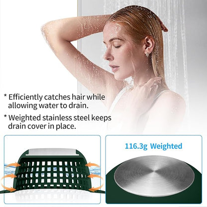 Shower Drain Hair Catcher, Bathtub Drain Cover Foldable Silicone Shower & Tub Protector for Pop-Up & Regular Drains