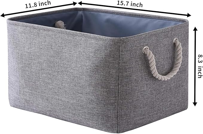 TcaFmac Organization and Storage Basket for Organizing - Large 4 Pack 16x12x8 inch Collapsible Storage Bins for Shelves, Fabric Storage Cubes for Closet Cloth Nursery Toy Books Gifts (Grey)
