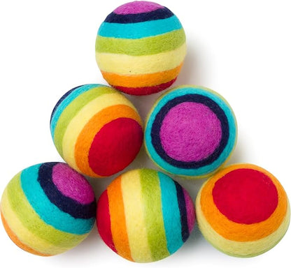 Wool Dryer Balls - Smart Sheep 6-Pack - XL Premium Natural Fabric Softener Award-Winning - Wool Balls Replaces Dryer Sheets - Wool Balls for Dryer - Laundry Balls for Dryer (Colorful World)